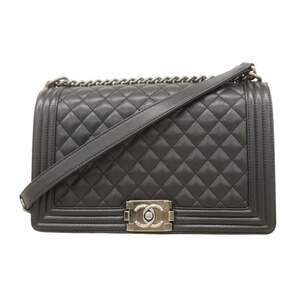 Chanel Shoulder Bag Boy Chain Caviar Skin Black Women's